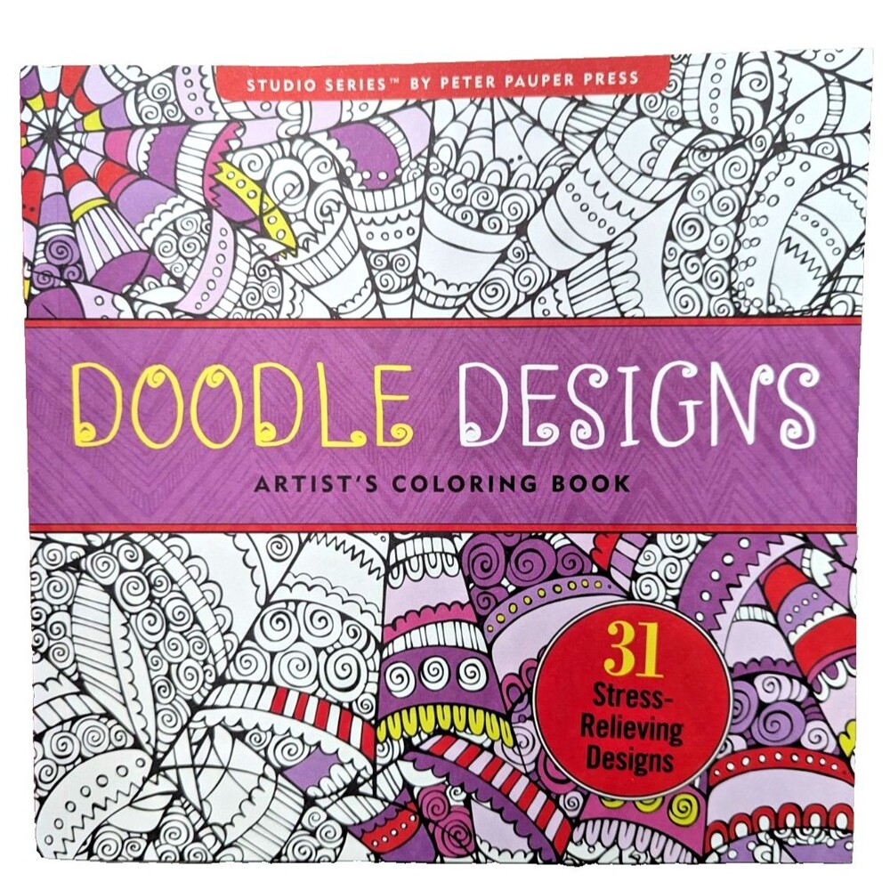 Studio Series Doodle Designs Coloring Book 31 Stress Relieving Relaxation Gift